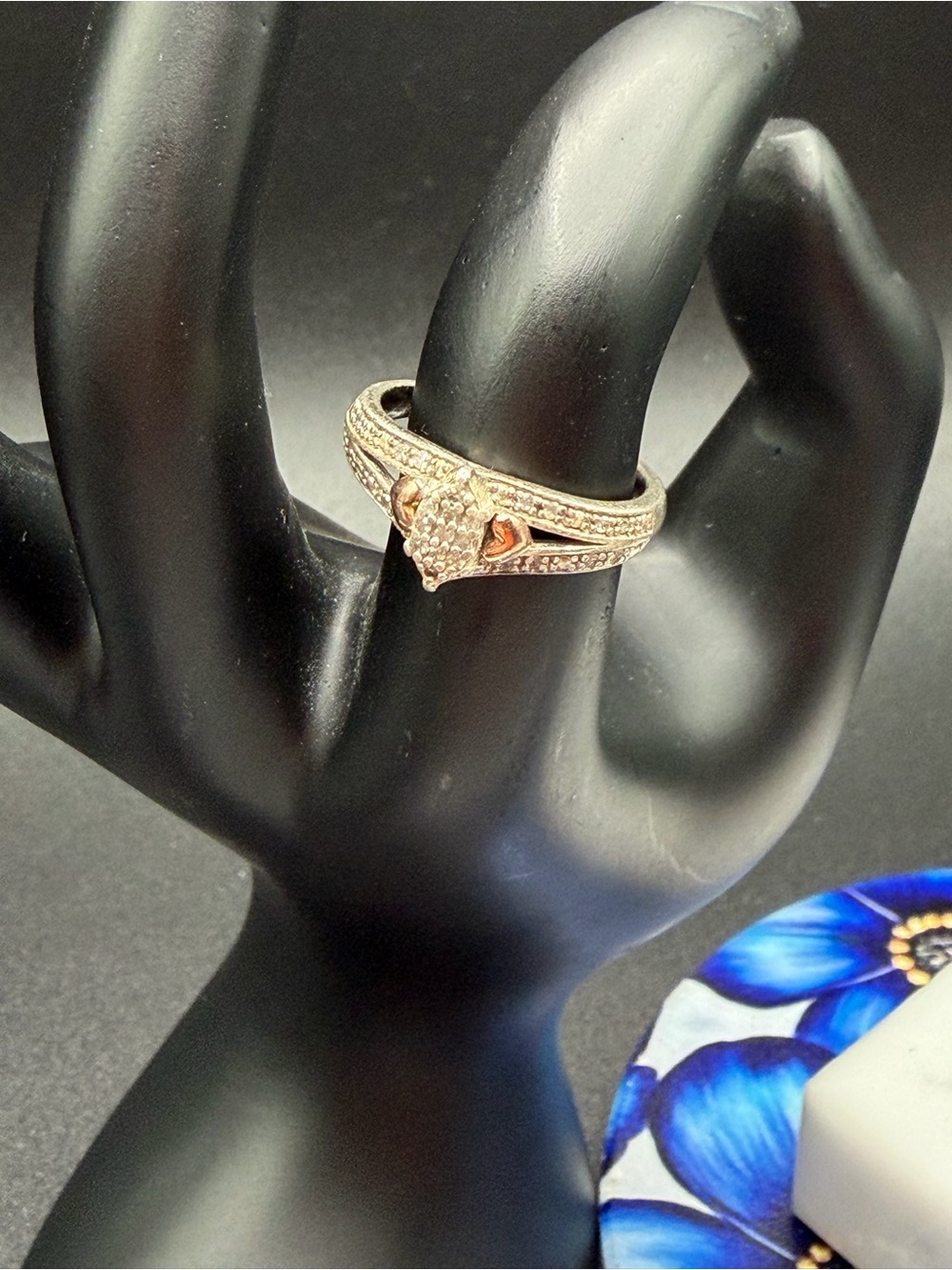 925 10K Sterling Silver with Gold Ring Size 6.5 #S20
